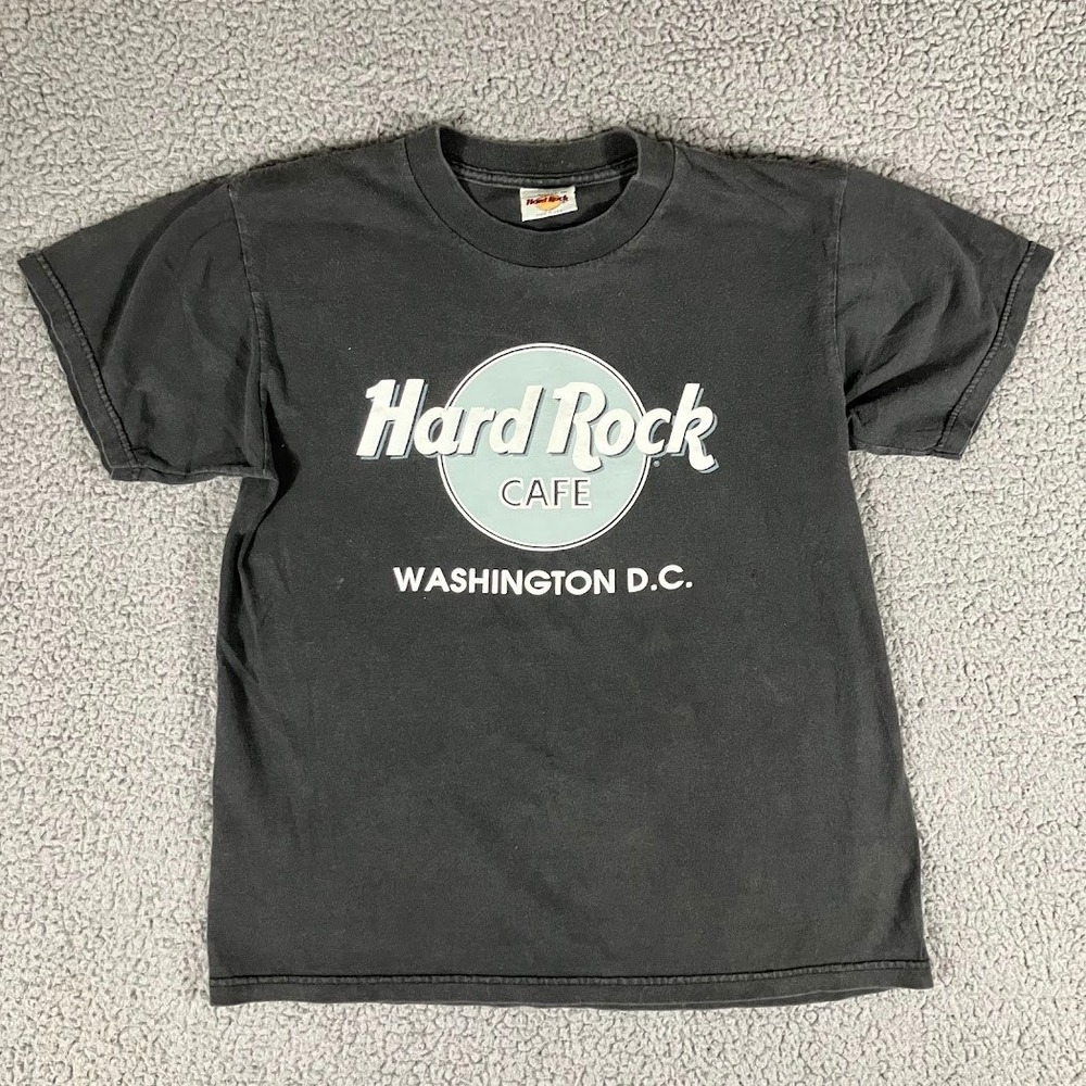 Vintage Hard Rock Cafe Washington DC T-Shirt Small Faded Black Made in USA